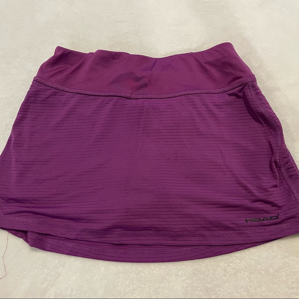 HEAD Purple Ribbed Tennis Skort